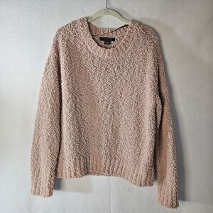 SOCIAL STANDARD By Sanctuary Sz L Pink Blush Knot Sweater Cozy Roundneck